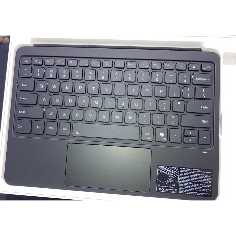 Compact Bluetooth Keyboard for Surface Pro 12, Touchpad, Black, QWERTY English